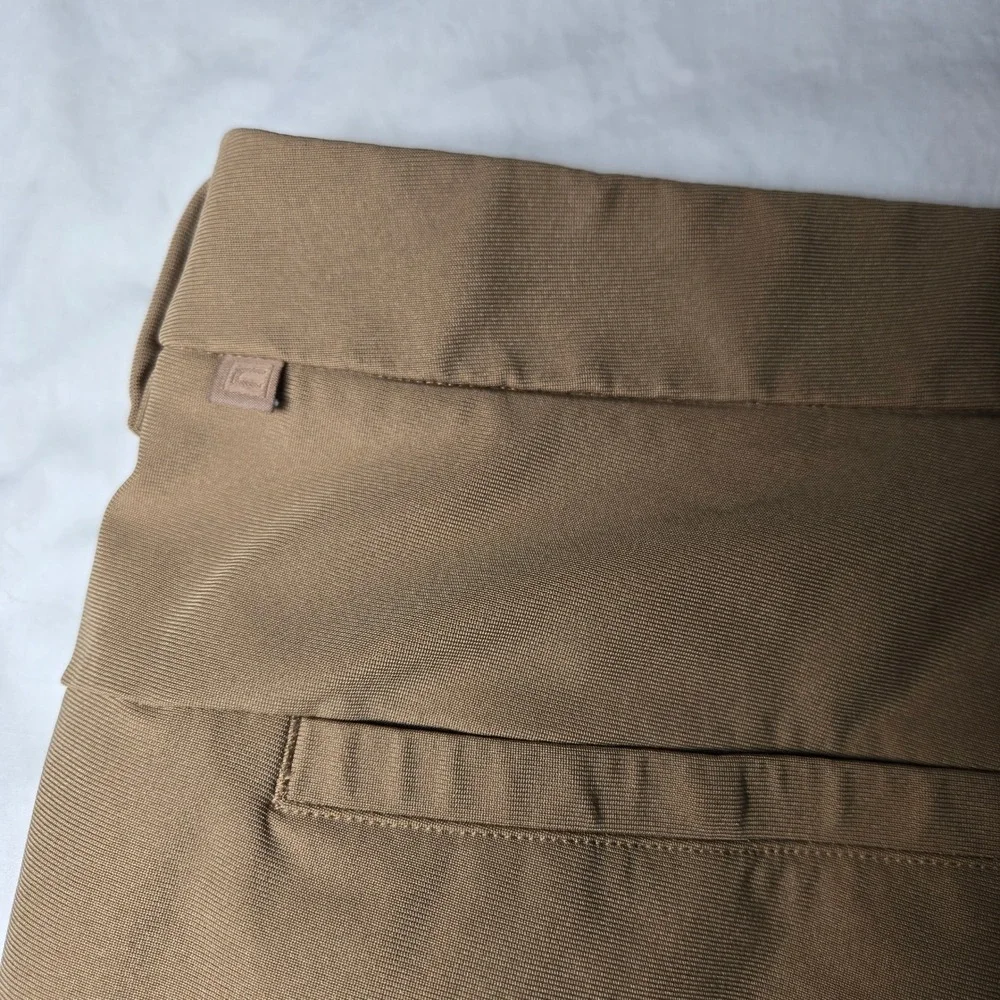 CRZ YOGA Golf Pants Tan 40W Flat Front Technical Stretch Trousers 40x28.5